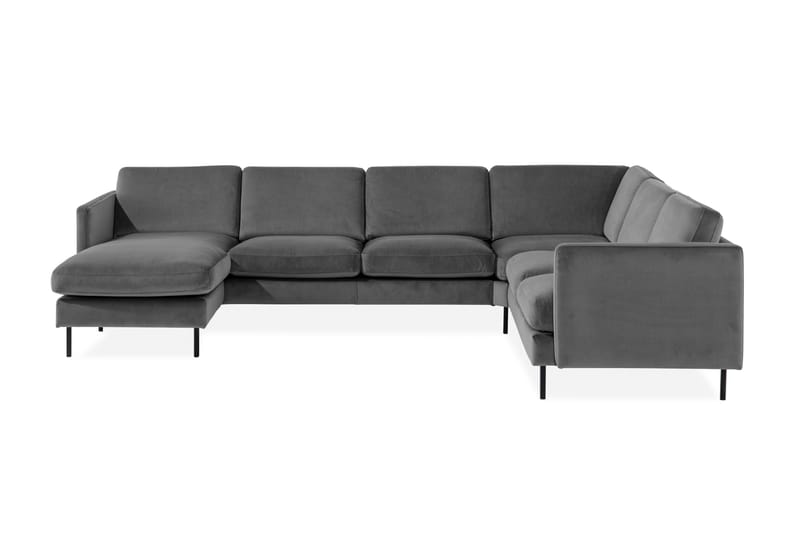 Teodin Hjørnesofa med Divan Venstre Fløyel, Lysegrå