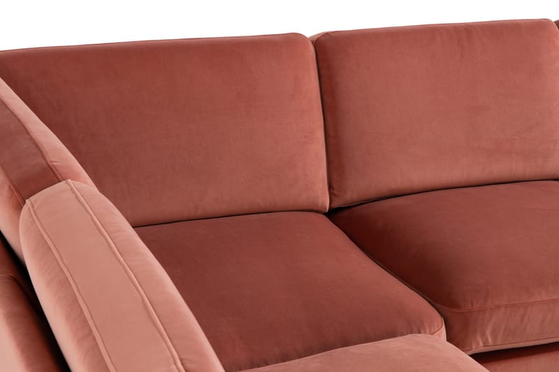 Teodin Hjørnesofa med Divan Venstre Fløyel - Rosa - Møbler - Sofaer - Hjørnesofaer - Hjørnesofa med divan