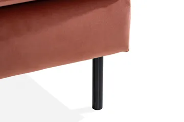 Teodin Hjørnesofa med Divan Venstre Fløyel - Rosa - Møbler - Sofaer - Hjørnesofaer - Hjørnesofa med divan