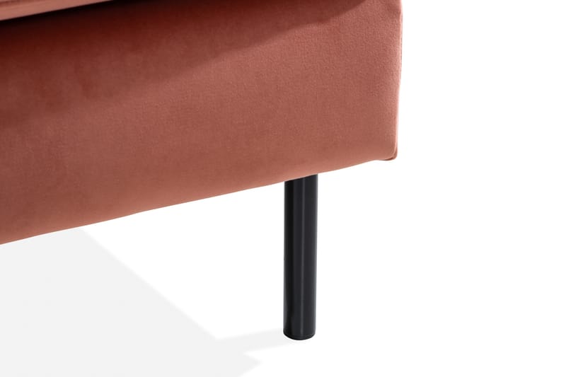 Teodin Hjørnesofa med Divan Venstre Fløyel - Rosa - Møbler - Sofaer - Hjørnesofaer - Hjørnesofa med divan