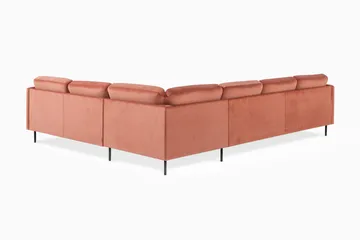 Teodin Hjørnesofa med Divan Venstre Fløyel - Rosa - Møbler - Sofaer - Hjørnesofaer - Hjørnesofa med divan