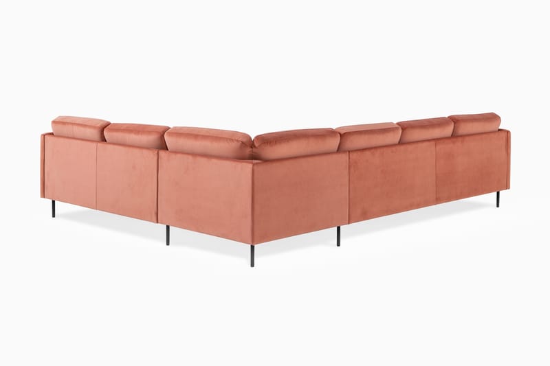 Teodin Hjørnesofa med Divan Venstre Fløyel - Rosa - Møbler - Sofaer - Hjørnesofaer - Hjørnesofa med divan