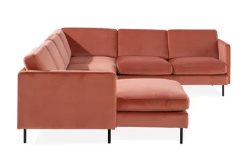 Teodin Hjørnesofa med Divan Venstre Fløyel - Rosa - Møbler - Sofaer - Hjørnesofaer - Hjørnesofa med divan