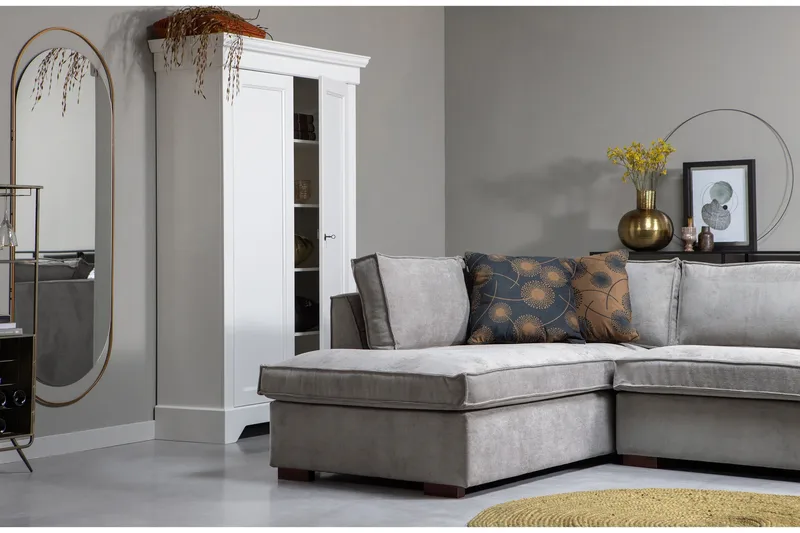 Tiahna Hjørnesofa Venstre - Grå - Møbler - Sofaer - Hjørnesofaer