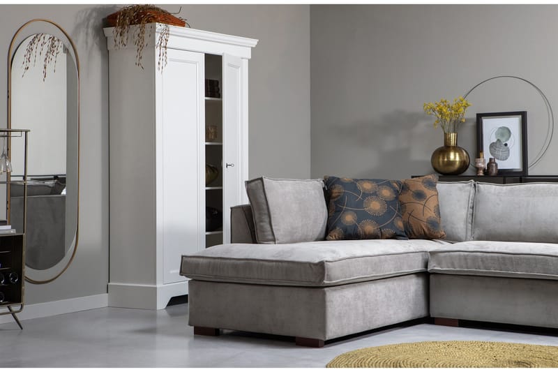 Tiahna Hjørnesofa Venstre - Grå - Møbler - Sofaer - Hjørnesofaer