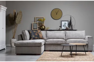 Tiahna Hjørnesofa Venstre - Grå - Møbler - Sofaer - Hjørnesofaer