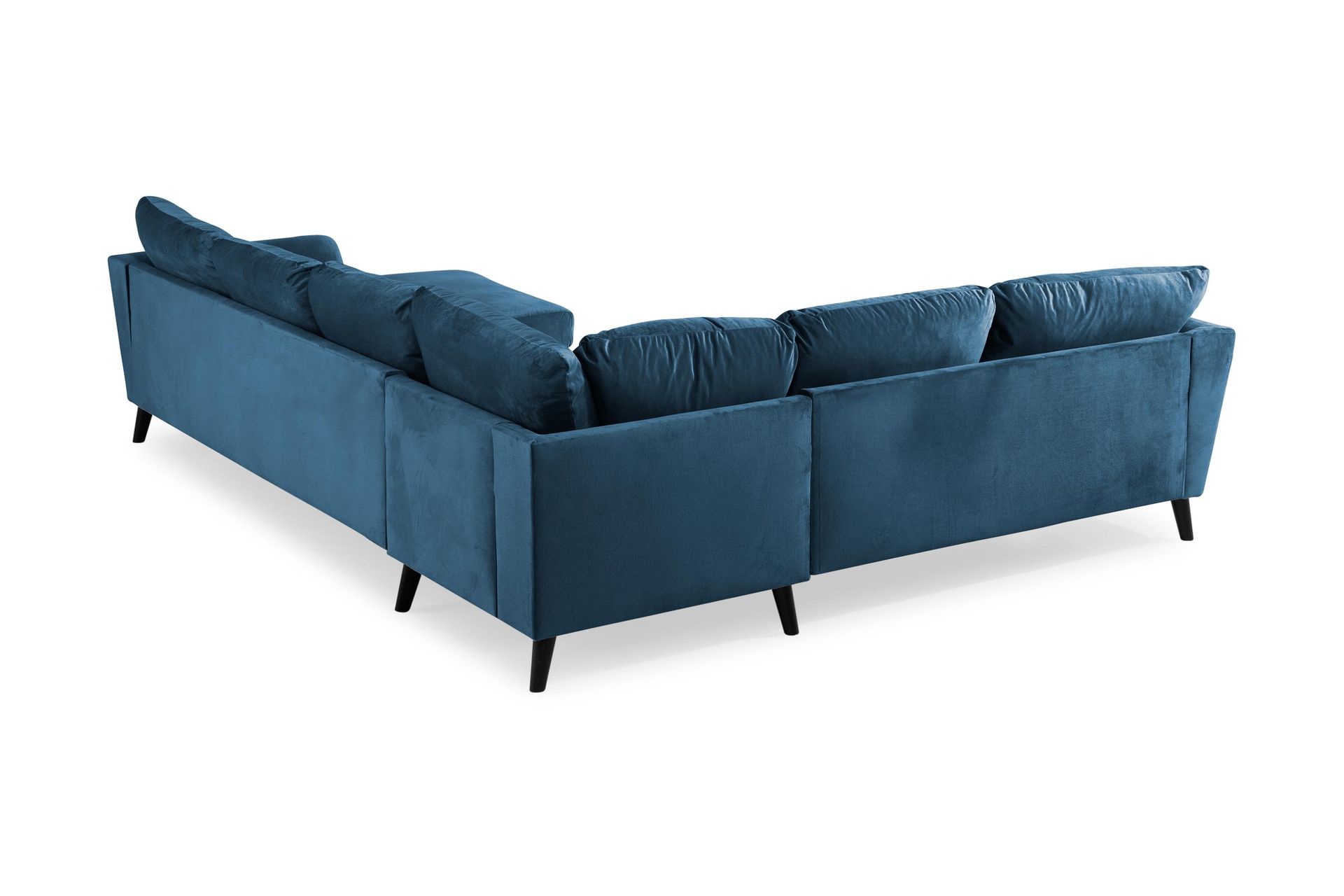 Trend 5-seters Høyrevendt L-formet Hjørnesofa med Divan i Fløyel - Blå - Møbler - Sofaer - Hjørnesofaer - Hjørnesofa med divan