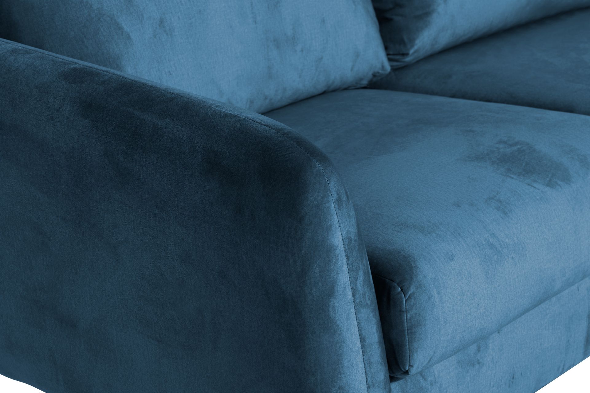 Trend 5-seters Høyrevendt L-formet Hjørnesofa med Divan i Fløyel - Blå - Møbler - Sofaer - Hjørnesofaer - Hjørnesofa med divan