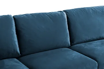 Trend 5-seters Høyrevendt L-formet Hjørnesofa med Divan i Fløyel - Blå - Møbler - Sofaer - Hjørnesofaer - Hjørnesofa med divan