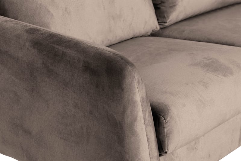 Trend 5-seters Høyrevendt L-formet Hjørnesofa med Divan i Fløyel - Brun - Møbler - Sofaer - Hjørnesofaer - Hjørnesofa med divan