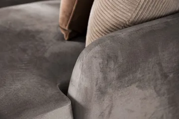 Trend 5-seters Høyrevendt L-formet Hjørnesofa med Divan i Fløyel - Brun - Møbler - Sofaer - Hjørnesofaer - Hjørnesofa med divan