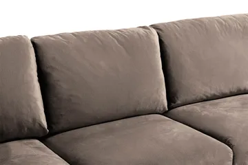 Trend 5-seters Høyrevendt L-formet Hjørnesofa med Divan i Fløyel - Brun - Møbler - Sofaer - Hjørnesofaer - Hjørnesofa med divan