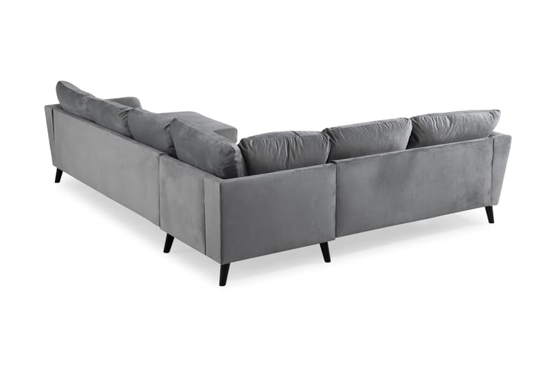 Trend 5-seters Høyrevendt L-formet Hjørnesofa med Divan i Fløyel - Lys grå - Møbler - Sofaer - Hjørnesofaer - Hjørnesofa med divan