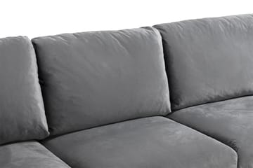 Trend 5-seters Høyrevendt L-formet Hjørnesofa med Divan i Fløyel - Lys grå - Møbler - Sofaer - Hjørnesofaer - Hjørnesofa med divan