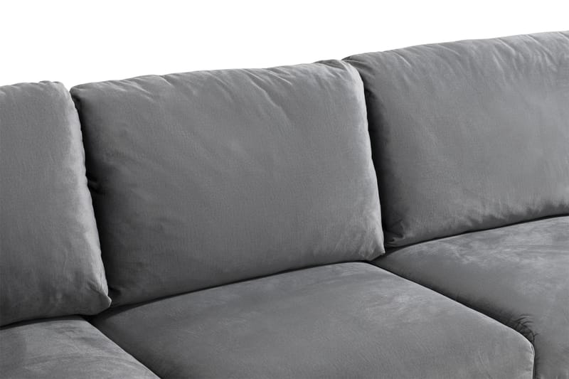 Trend 5-seters Høyrevendt L-formet Hjørnesofa med Divan i Fløyel - Lys grå - Møbler - Sofaer - Hjørnesofaer - Hjørnesofa med divan