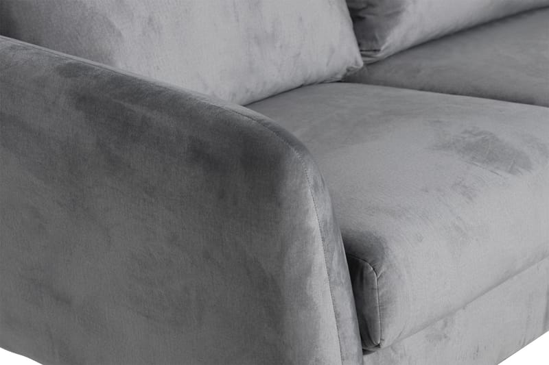 Trend 5-seters Høyrevendt L-formet Hjørnesofa med Divan i Fløyel - Lys grå - Møbler - Sofaer - Hjørnesofaer - Hjørnesofa med divan