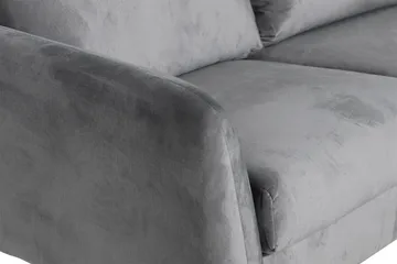 Trend 5-seters Høyrevendt L-formet Hjørnesofa med Divan i Fløyel - Lysegrå - Møbler - Sofaer - Hjørnesofaer - Hjørnesofa med divan