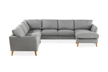 Trend 5-seters Høyrevendt U-formet Hjørnesofa med Divan i Stoff - Grå - Møbler - Sofaer - Hjørnesofaer - Hjørnesofa med divan