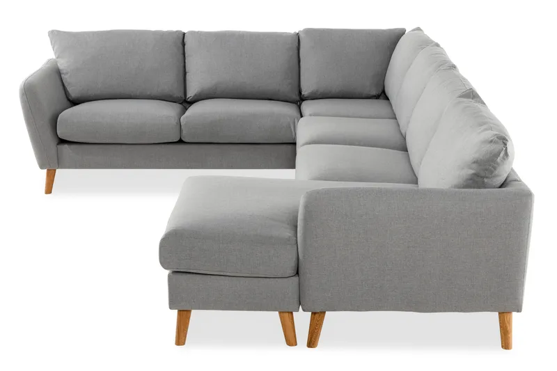 Trend 5-seters Høyrevendt U-formet Hjørnesofa med Divan i Stoff - Grå - Møbler - Sofaer - Hjørnesofaer - Hjørnesofa med divan