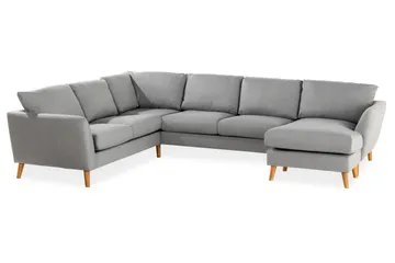 Trend 5-seters Høyrevendt U-formet Hjørnesofa med Divan i Stoff - Grå - Møbler - Sofaer - Hjørnesofaer - Hjørnesofa med divan