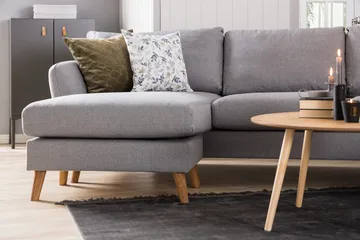 Trend 5-seters Høyrevendt U-formet Hjørnesofa med Divan i Stoff - Lysegrå - Møbler - Sofaer - Hjørnesofaer - Hjørnesofa med divan