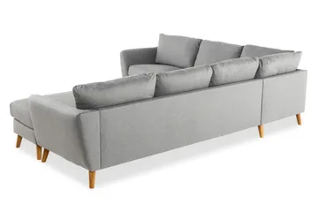 Trend 5-seters Høyrevendt U-formet Hjørnesofa med Divan i Stoff - Lysegrå - Møbler - Sofaer - Hjørnesofaer - Hjørnesofa med divan