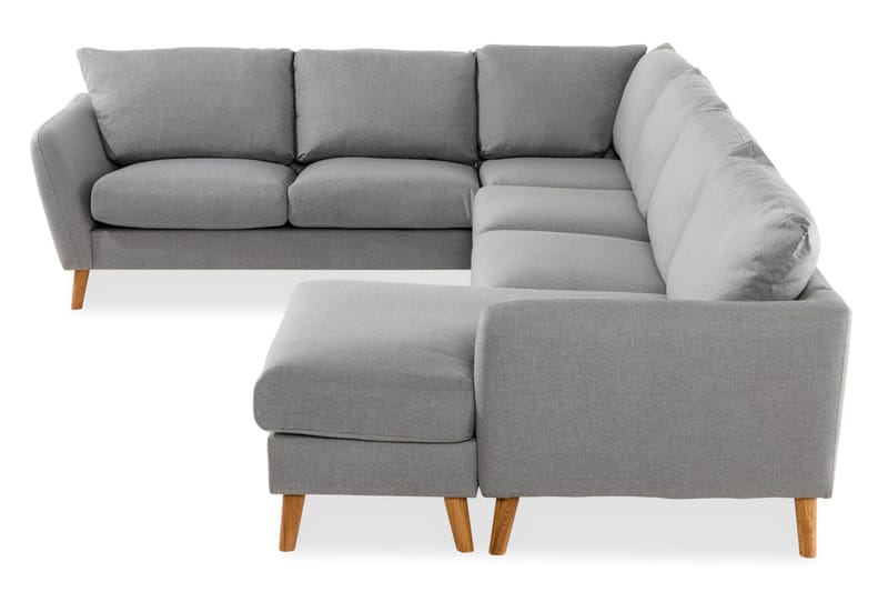 Trend 5-seters Høyrevendt U-formet Hjørnesofa med Divan i Stoff - Lysegrå - Møbler - Sofaer - Hjørnesofaer - Hjørnesofa med divan