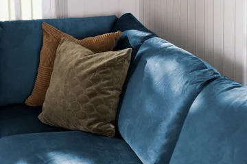 Trend 5-seters Venstrevendt U-formet Hjørnesofa med Divan i Fløyel - Blå - Møbler - Sofaer - Hjørnesofaer - Hjørnesofa med divan