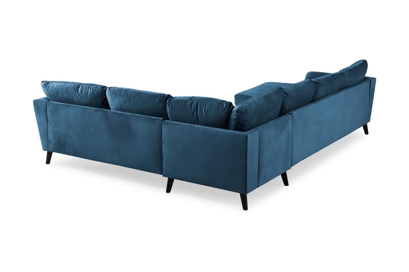 Trend 5-seters Venstrevendt U-formet Hjørnesofa med Divan i Fløyel - Blå - Møbler - Sofaer - Hjørnesofaer - Hjørnesofa med divan