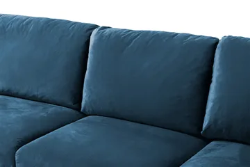Trend 5-seters Venstrevendt U-formet Hjørnesofa med Divan i Fløyel - Blå - Møbler - Sofaer - Hjørnesofaer - Hjørnesofa med divan