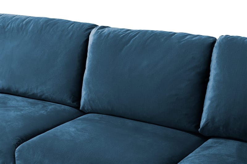 Trend 5-seters Venstrevendt U-formet Hjørnesofa med Divan i Fløyel - Blå - Møbler - Sofaer - Hjørnesofaer - Hjørnesofa med divan