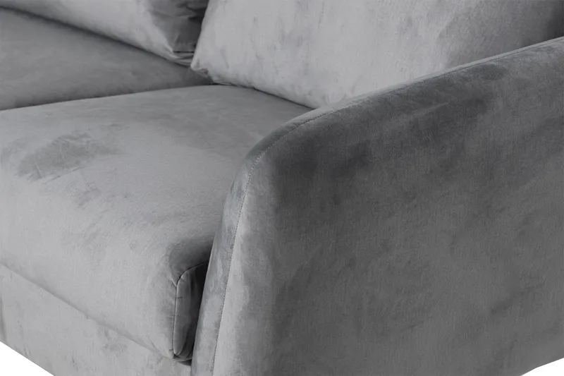 Trend 5-seters Venstrevendt U-formet Hjørnesofa med Divan i Fløyel - Lys grå - Møbler - Sofaer - Hjørnesofaer - Hjørnesofa med divan