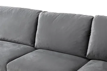 Trend 5-seters Venstrevendt U-formet Hjørnesofa med Divan i Fløyel - Lys grå - Møbler - Sofaer - Hjørnesofaer - Hjørnesofa med divan