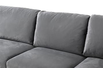 Trend 5-seters Venstrevendt U-formet Hjørnesofa med Divan i Fløyel - Lys grå - Møbler - Sofaer - Hjørnesofaer - Hjørnesofa med divan