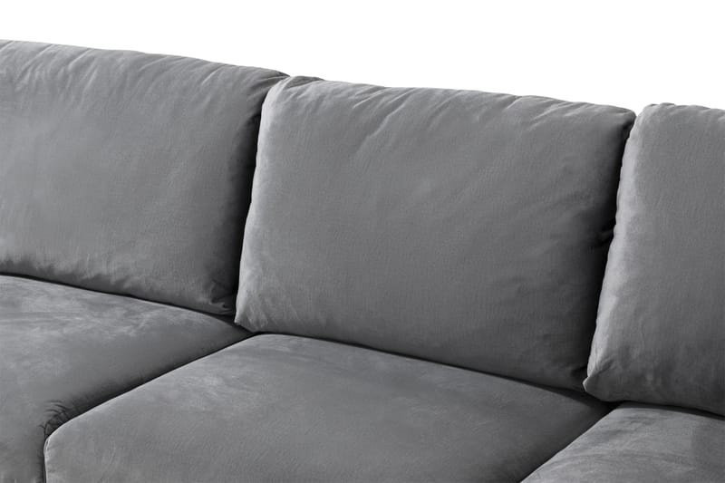 Trend 5-seters Venstrevendt U-formet Hjørnesofa med Divan i Fløyel - Lys grå - Møbler - Sofaer - Hjørnesofaer - Hjørnesofa med divan