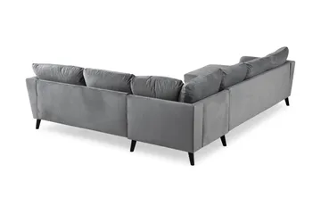 Trend 5-seters Venstrevendt U-formet Hjørnesofa med Divan i Fløyel - Lys grå - Møbler - Sofaer - Hjørnesofaer - Hjørnesofa med divan