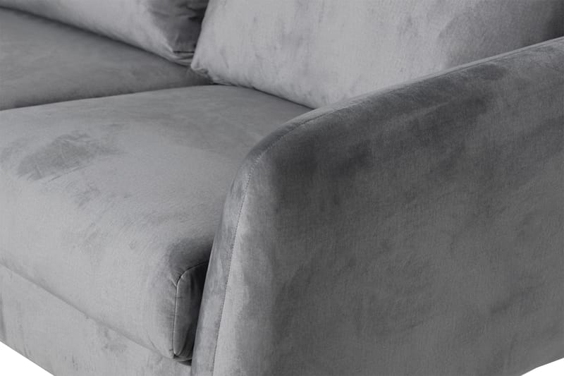 Trend 5-seters Venstrevendt U-formet Hjørnesofa med Divan i Fløyel - Lysegrå - Møbler - Sofaer - Hjørnesofaer - Hjørnesofa med divan