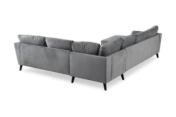 Trend 5-seters Venstrevendt U-formet Hjørnesofa med Divan i Fløyel - Lysegrå - Møbler - Sofaer - Hjørnesofaer - Hjørnesofa med divan