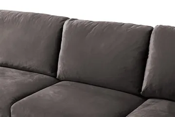 Trend 5-seters Venstrevendt U-formet Hjørnesofa med Divan i Fløyel - Mørk grå - Møbler - Sofaer - Hjørnesofaer - Hj ørnesofa med divan