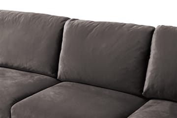 Trend 5-seters Venstrevendt U-formet Hjørnesofa med Divan i Fløyel - Mørk grå - Møbler - Sofaer - Hjørnesofaer - Hjørnesofa med divan