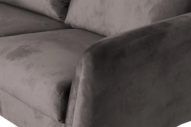 Trend 5-seters Venstrevendt U-formet Hjørnesofa med Divan i Fløyel - Mørk grå - Møbler - Sofaer - Hjørnesofaer - Hjørnesofa med divan