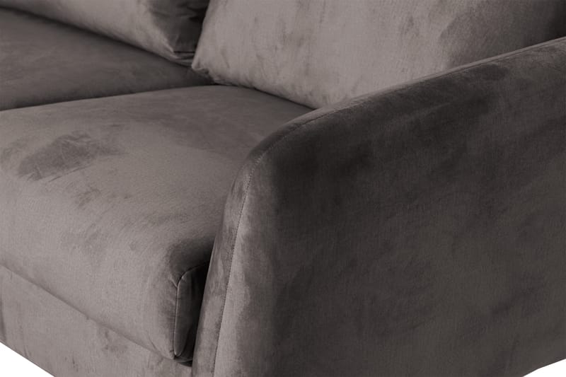 Trend 5-seters Venstrevendt U-formet Hjørnesofa med Divan i Fløyel - Mørkegrå - Møbler - Sofaer - Hjørnesofaer - Hjørnesofa med divan