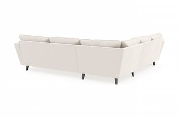 Trend Lyx 6-seters Vendbar L-formet Hjørnesofa i Fløyel - Kremhvit - Møbler - Sofaer - Hjørnesofaer
