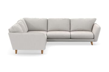 Trend Lyx 6-seters Vendbar L-formet Hjørnesofa i Fløyel - Kremhvit - Møbler - Sofaer - Hjørnesofaer