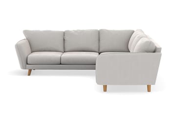 Trend Lyx 6-seters Vendbar L-formet Hjørnesofa i Fløyel - Kremhvit - Møbler - Sofaer - Hjørnesofaer