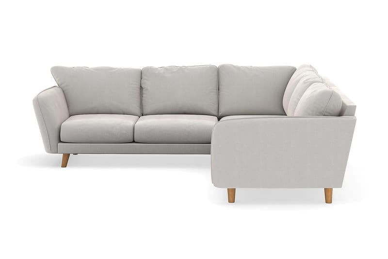 Trend Lyx 6-seters Vendbar L-formet Hjørnesofa i Fløyel - Kremhvit - Møbler - Sofaer - Hjørnesofaer