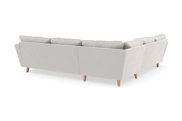 Trend Lyx 6-seters Vendbar L-formet Hjørnesofa i Fløyel - Kremhvit - Møbler - Sofaer - Hjørnesofaer