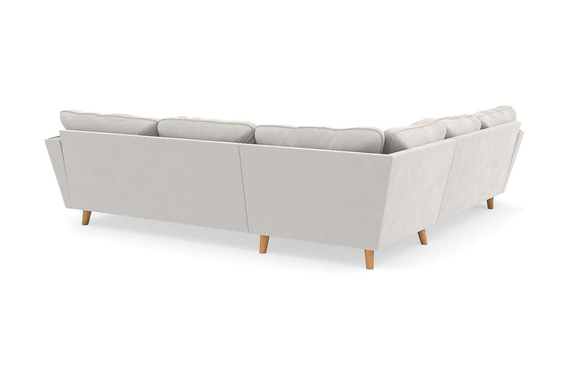 Trend Lyx 6-seters Vendbar L-formet Hjørnesofa i Fløyel - Kremhvit - Møbler - Sofaer - Hjørnesofaer