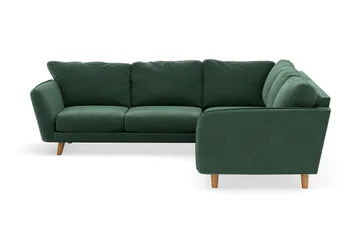 Trend Lyx 6-seters Vendbar L-formet Hjørnesofa i Fløyel - Mørkegrønn - Møbler - Sofaer - Fløyelssofaer