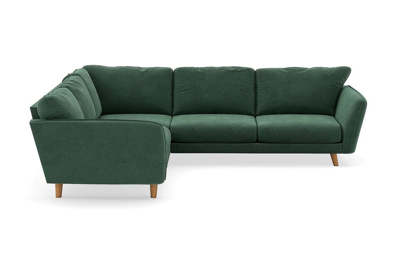 Trend Lyx 6-seters Vendbar L-formet Hjørnesofa i Fløyel - Mørkegrønn - Møbler - Sofaer - Hjørnesofaer